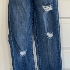 Women's Blue Distressed Jeans